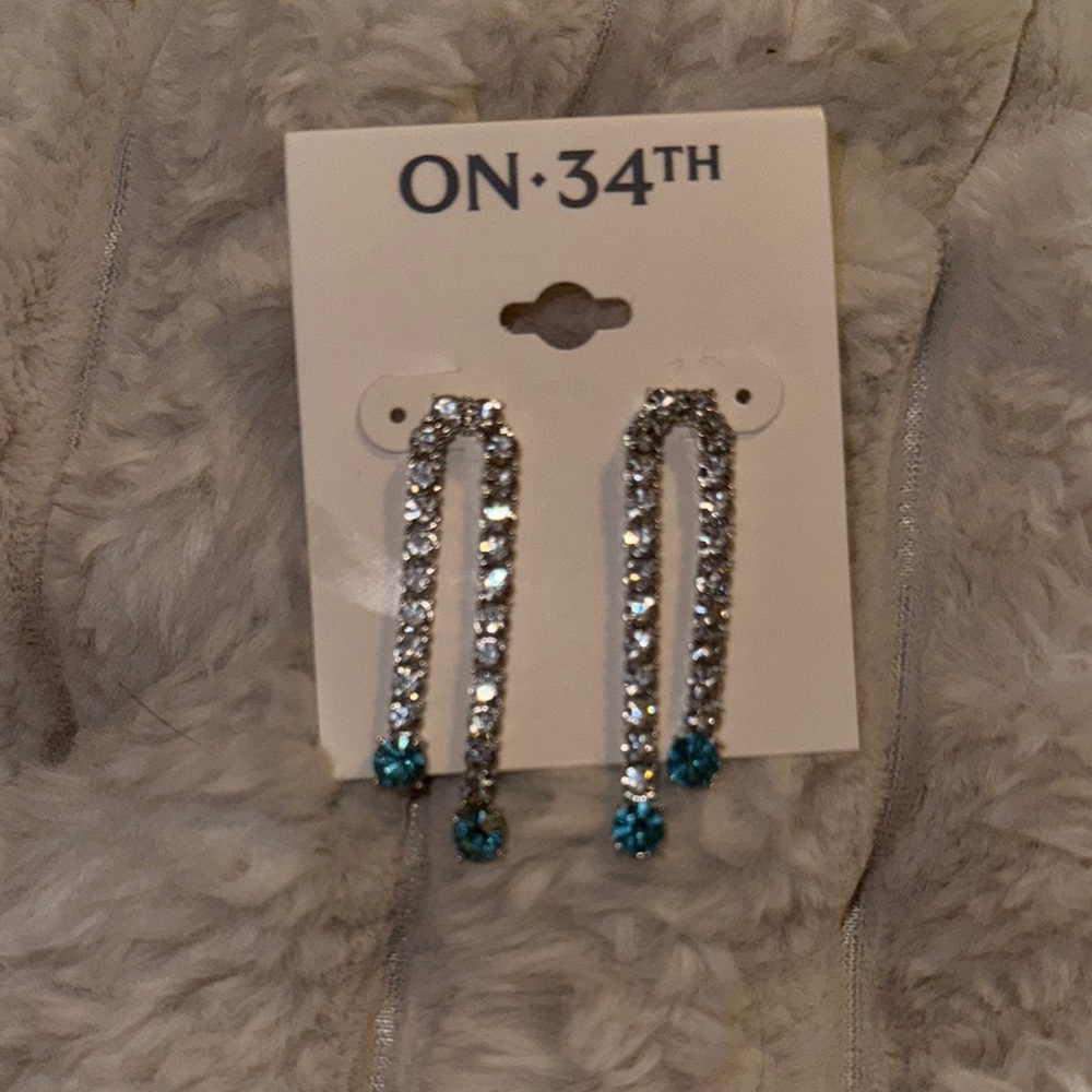 Silver and Blue Drop Earrings